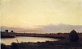 Quiet Canvas Paintings - Quiet River at Dusk
